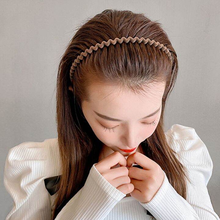 hot-แฟชั่น-shine-simple-headdress-สีทึบ-flocking-หวีผม-hairbands-headband-ผม-hoop-bezel-ฟันอุปกรณ์เสริม-women