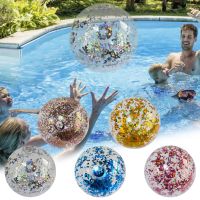 40cm Transparent PVC Inflatable Beach Ball Elastic Beach Ball Kids Glitter Confetti Ball Pool Summer Outdoor Water Sports Toy#p4 Balloons