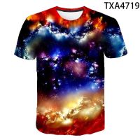 2023 NEW3D T เสื้อ Galaxy สีสันเมฆเสื้อยืดผู้ชายผู้หญิงเด็ก Cloud Cool Tshirt พิมพ์ Starry Sky Tops Tees เด็กผู้หญิงเสื้อผ้า