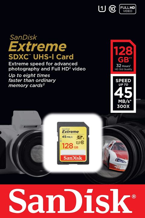 เมมโมรี่การ์ด-sandisk-extreme-sdxc-128gb-45mb-s-300x-รับประกัน-lifetime