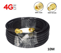 RG58 Coaxial Cable Low Loss RP-SMA Male to RP-SMA Female Connector RF Adapter Cable 50ohm 10M