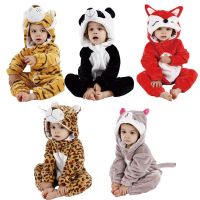 〖Gesh department store〗Kigurumi Kids Unicorn Pajamas Panda Tiger Fox Leopard Costume Winter Flannel Boy Pijama Girl Sleepwear Children Onesie Jumpsuits