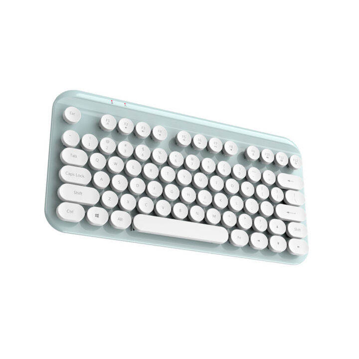 Wireless Keyboard Office Typewriter Retro Round Keycap Notebook