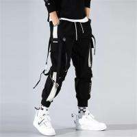 HOUZHOU Summer Cargo Pants Men Embroidery Joggers Techwear Mens Cargo Trousers Pockets Gothic Hip Hop Harem Pants Streetwear