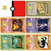 【LZ】 Anime Pokemon Hobby Pikachu Charizard Mewtwo Credit Card Smart Skin Bank Card Battle Game Sticker Waterproof Decoration Toy Gift