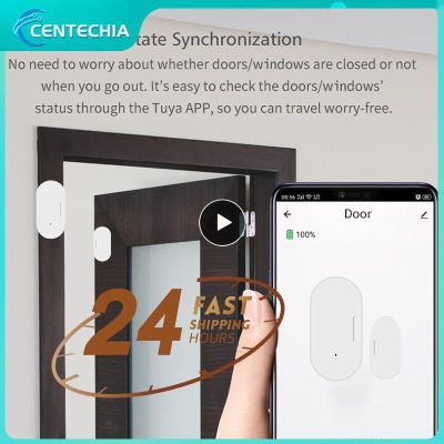 【hot】■❒  Security Alarms Door Window Magnetic Sensor Real-time Detectors Zigbee Tuya
