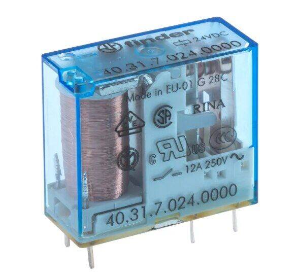 Relay 40.31.7.024.0000 Finder Relays PCB/PlugIn Relay, SPDT 10A, 24V