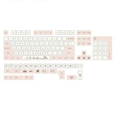 136 Keys XDA Profile Keycaps PBT DYE-SUB Cute Theme Pink Keycap for Cherry Mx Switch GMMK Pro Mechanical Keyboard