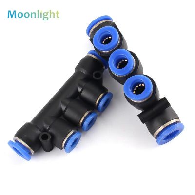 1pcs PK Blue Pneumatic Fitting Pipe Connector Tube Air Quick Fittings Water Push In Hose Couping 4mm 6mm 8mm 10mm 12mm Pipe Fittings Accessories