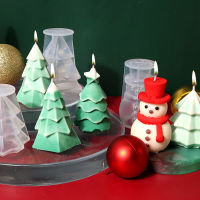 3D Epoxy Resin Handmade Soap Aroma Soy Wax Home Decor Polymer Clay Christmas Tree Candle Molds Silicone Snowman