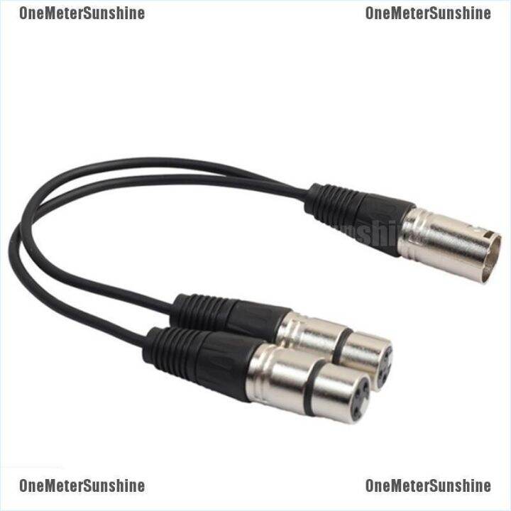 onemetersunshine-อะแดปเตอร์แยกสายเคเบิ้ลเสียง-3-pin-xlr-male-to-dual-xlr-female-y-สําหรับไมโครโฟน