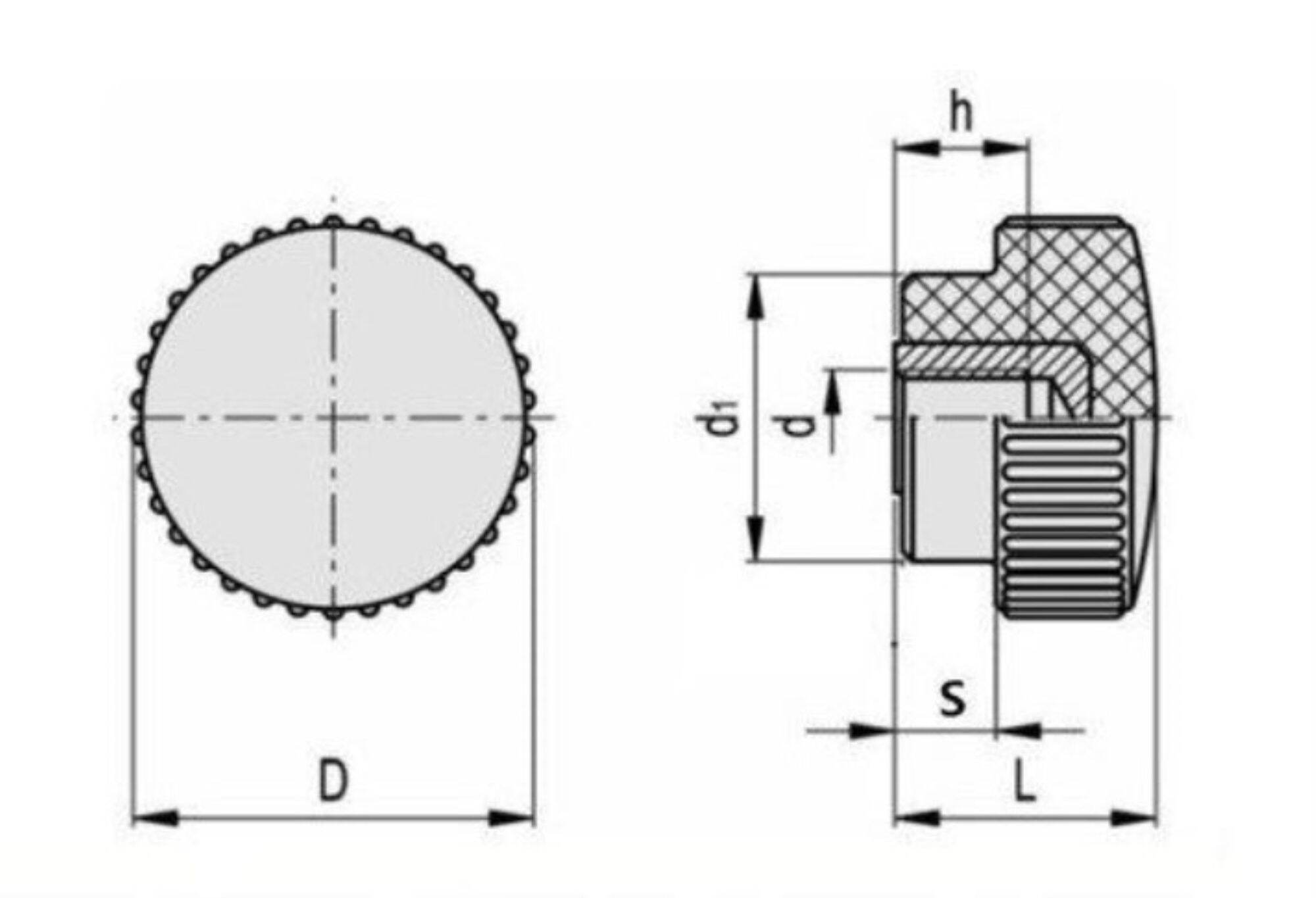 5pcs M5 M6 M8 Round Knurled Plum Bakelite Hand Tighten Nuts / Butterfly