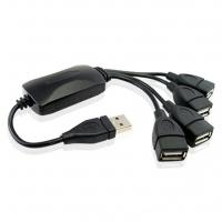 【High-quality】 ฮับสายเคเบิลความเร็วสูงขนาดเล็ก4พอร์ต USB 2.0 480Mbps สีดำสำหรับโน้ตบุ๊คแล็ปท็อปพีซี