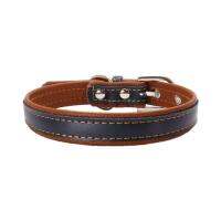 Padded Leather Dog Collar Brown + black M:42*2cm