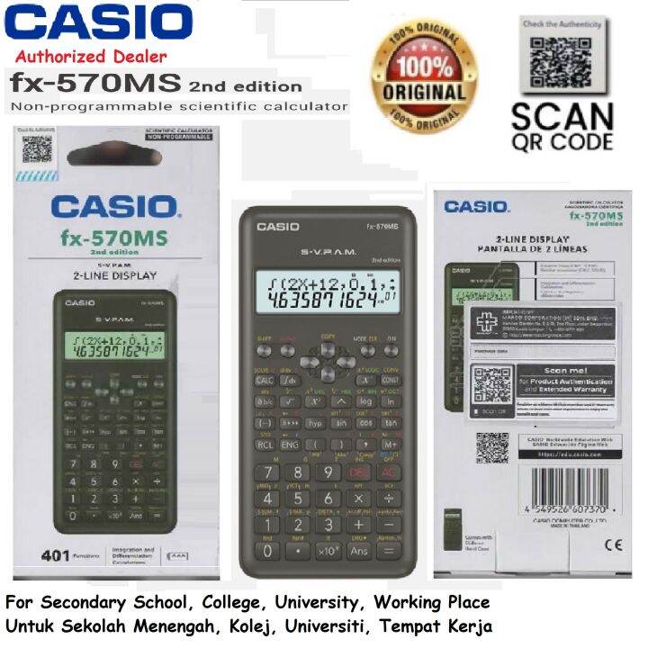 Casio Scientific Calculator FX-570MS 2nd Edition Second Edition | Lazada