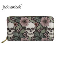 Jackherelook Skull Pattern Womens Wallet Female Coin Purse PU Leather Money Pocket Long Section Phone Case 2022 New Moneybags