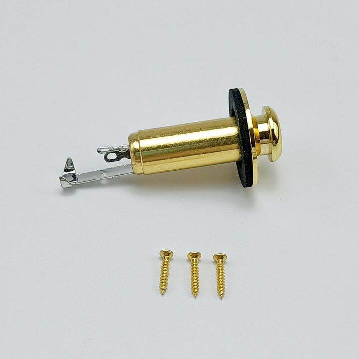 acoustic-electric-guitar-mono-end-pin-jack-endpin-jack-socket-plug-6-35mm-1-4-inch-copper-material-with-screws-guitar-parts