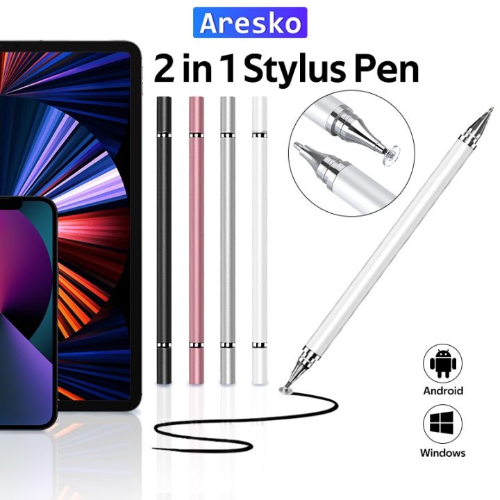 Cheap 2 in 1 Universal Stylus Pen For Tablet Mobile Android ios Phone iPad  Accessories Drawing Tablet Capacitive Screen Touch Pen