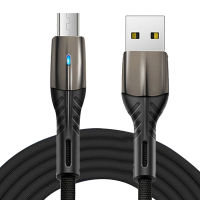 คุณภาพสูงสาย USB สำหรับระบบแอนดรอยด์ไนล่อน3A ยาว1ม. สาย USB ชนิด C โลหะผสมสังกะสีชาร์จมือถือข้อมูล Micro USB สายเคเบิลข้อมูลโทรศัพท์