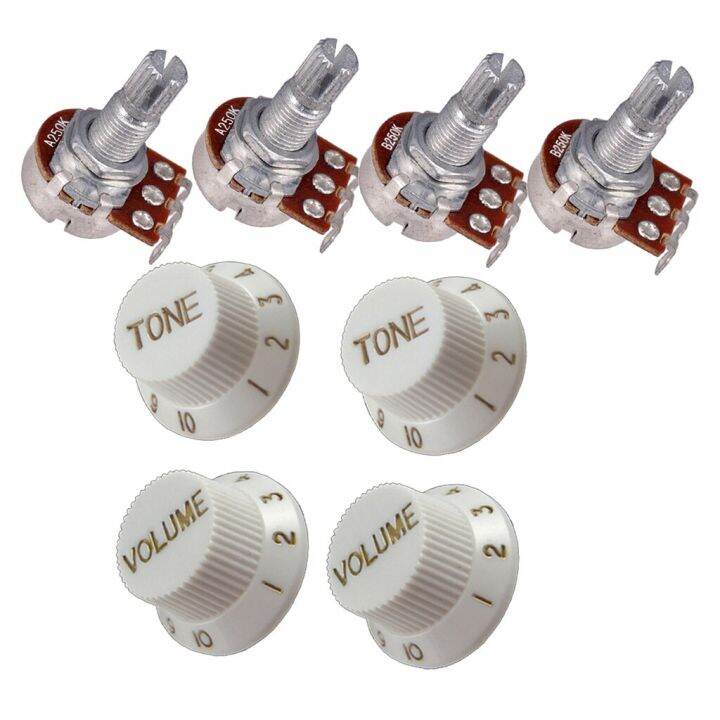 4-pcs-guitar-potentiometer-audio-pots-a250k-b250k-18mm-replacement-amp-4-pcs-guitar-volume-tone-control-knobs-white-guitar-bass-accessories