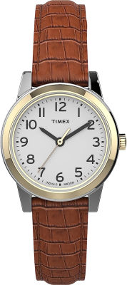 Timex Womens Essex Avenue 25mm Watch Brown/Two-Tone/White