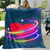 Ready Stock Kids Adult Gift Warm Soft 3D Creative Colorful Sweet Love Theme Flannel Throw Blanket Cozy Living Room Bedroom Beds Sofa Travel