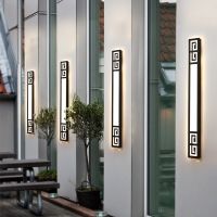 New Chinese Outdoor Wall Lamp Waterproof Balcony External Long LED Wall Light Creative Garden Villa 110V 220V Sconce  Luminaire