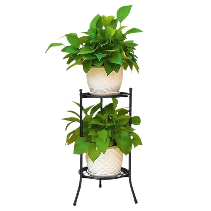 Heavy Duty Iron Potted Plant Stand Doublelayer Metal Flower Pot Rack