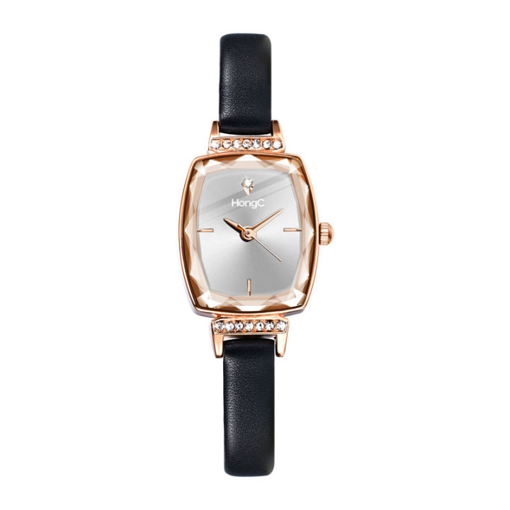 นาฬิกาข้อมือนาฬิกาผู้หญิงสี่เหลี่ยมหรูหราขนาดเล็กหรูหราใหม่ของขวัญแฟชั่น