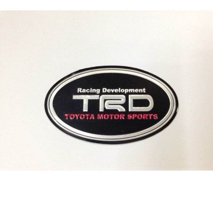 อะลูมิเนียมแต่งรถ-วงรี-คำว่า-trd-racing-development-toyota-motor-sports-ติดรถ-แต่งรถ-โตโยต้า-สวย