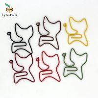 12 Pieces Lytwtws Cartoon Animal Kitten Interest Paper Clip Office Bookmark School Supplies Paper Clip Gift