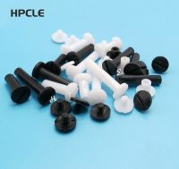 卍✸∋ 20pcs 5.5mm xL Nylon POM White or Black Book Screw Plastic Account Book Screws Male Female Docking Nut Binding Snap Rivet Screws