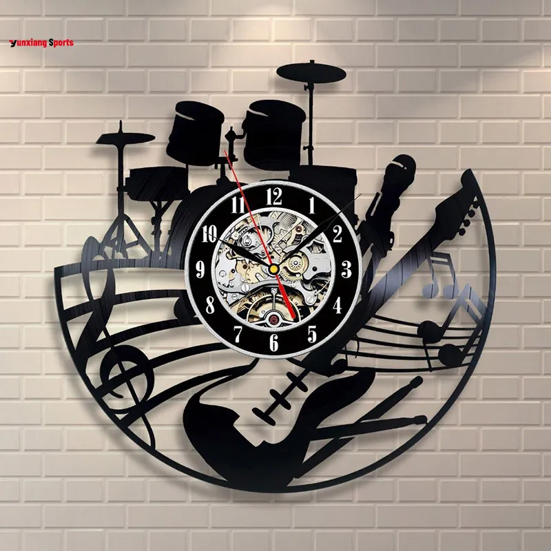 Wall Clock Cd Record Modern Design Musical Theme Home Decoration Art Clocks  For Living Room Bedroom Yunxiang | Lazada Ph