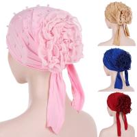 【CW】 New Muslim Printed Hijabs Elastic Scarf Chemo Cancer Cap Hair Loss Hat Tail Bow Bonnet Wide Band Wrap Turban