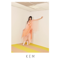 Kemissara Eva tulle cape dress Peach