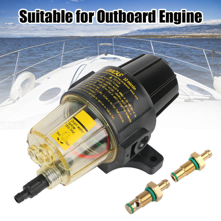 Oil and Water Separator With 2Pcs Extra Filter Outboard Motors Fuel Tank UF10K Marine Parts