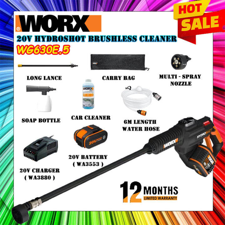 Worx Wg630e5 20v 40ah Cordless Hydroshot Portable High Pressure