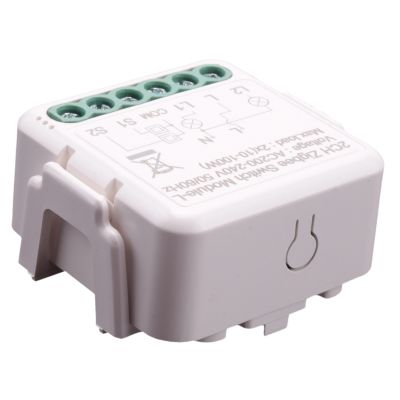 Tuya Zigbee Light Switch Module No Neutral Wire, 2 Way Control DIY Smart Breaker Works with Alexa Google Home