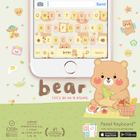 Bear - Lets go on a picnic! Keyboard Theme⎮(E-Voucher) for Pastel Keyboard App