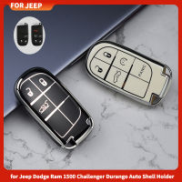 ปลอกใส่กุญแจรถ Kunci Remote Mobil TPU 3ปุ่มสำหรับ Jeep Dodge Ram 1500 Challenger Durango Auto ที่วางฝาครอบพวงกุญแจ