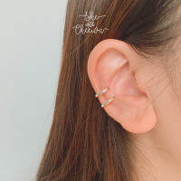 She with Cheewa | silver925 | parallel earcuff ต่างหูหนีบเงินแท้ มินิมอล 2 เลเยอร์ ใส่แล้วเหมือนใส่เอียคัฟ 2 ชิ้น ปรับขนาดตามใบหูได้เลยค่ะ