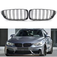 1คู่คาร์บอนไฟเบอร์ดูรถด้านหน้ากระจังหน้า Slat M4สไตล์ Grills สำหรับ BMW 4 Series F32 F33 F36 F80 2013-2018