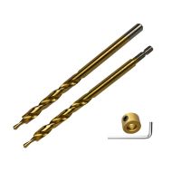 Titanium Coated Pocket Hole Drill Bit 3/8" 9.5MM 9.0MM High Speed Steel Woodworking Joinery Twist Stepped Drill Bit Stop Collar Drills Drivers