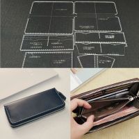 1set DIY Leather Handmade Craft handbag wallet Purse Sewing Pattern Acrylic Stencil Template 95x210x20mm pitch-row 4mm