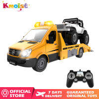 Kmoist E674 1:18รถบังคับวิทยุ Trailer 2.4G วิทยุควบคุมรถแทรกเตอร์รถตำรวจจราจร Road Wrecker รถก่อสร้างของเล่นเด็ก