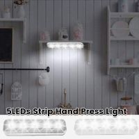 Cabinet Light 5-LED Stick-on Push Press Wall Lamp Touch Control Wireless Night Light Home Bedroom Closet Kitchen Lighting Lamp Night Lights