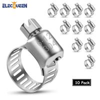 10pcs Stainless Steel Drive Hose Clamps 6-12mm All Steel Tri Clamp Adjustable Hose Pipe ClipWorm Gear Spring Beer Tube clips