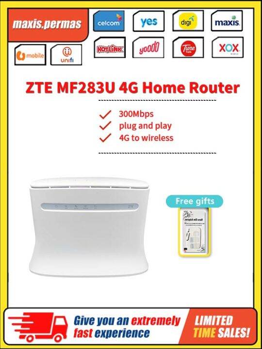 ZTE MF283U Wifi 4G Router Modem 4 Wlan Port MAXIS HOME 4G WIFI Lazada