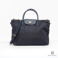 PRADA LONGCHAMP 35.5 BLUE NAVY NYLON GHW