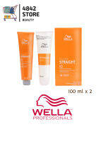 (กล่องส้ม)Wella Hair Straightening Cream Creatine Straight Neutralizer Single Application Kit 100ml ครีมยืดผม เวลล่า